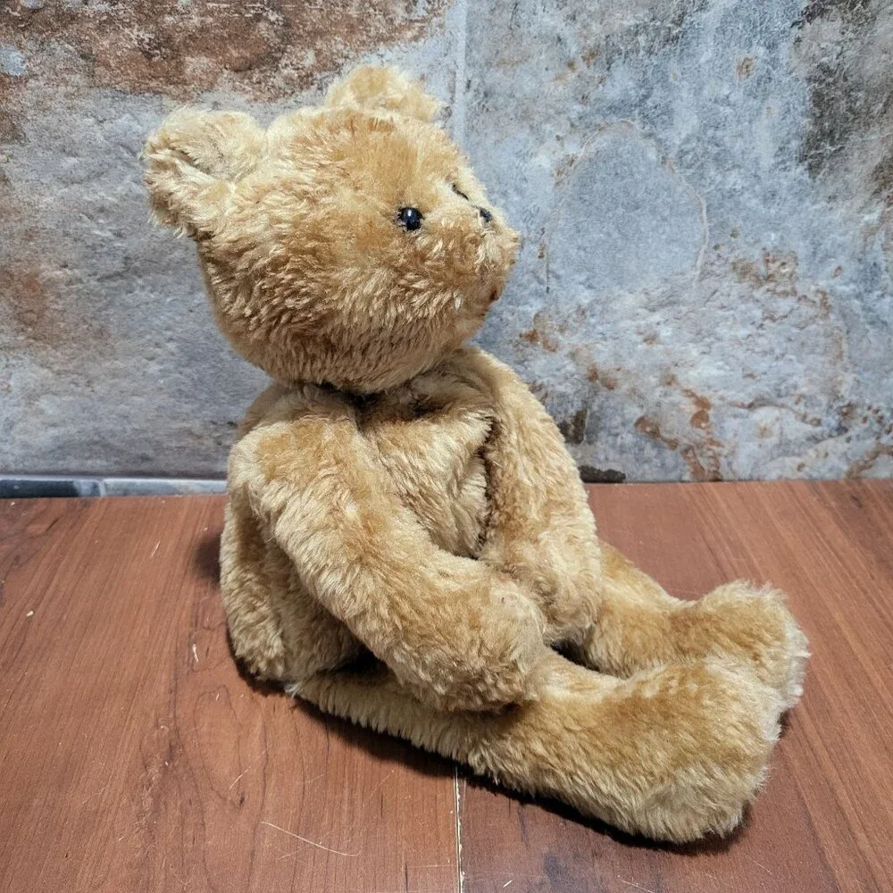 Vintage Brown Bear Shelf Sitter Plush Nursery Decor